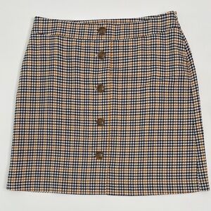 Ann Taylor Factory Navy Houndstooth Mini Skirt Size 8 Petite